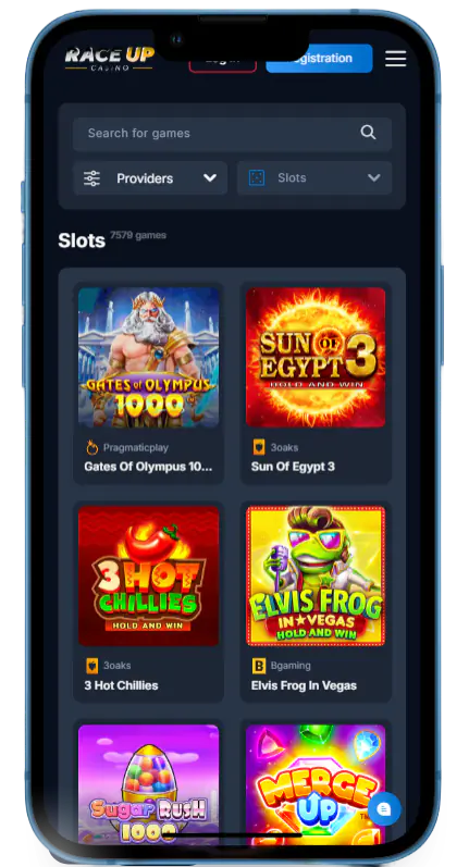 Race Up Casino mobile app