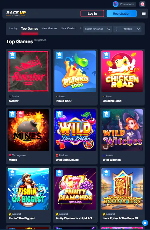 Slots at Race Up Casino